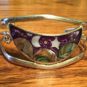 Vintage Alpaca Mexico Silver Cuff Bracelet